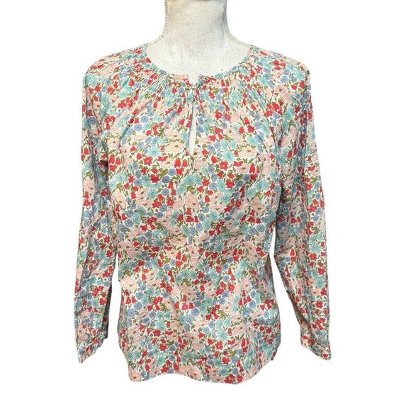 J Crew | Liberty London Fabric Poppy & Daisy Floral Smocked Top Size 2 - Picture 2 of 6